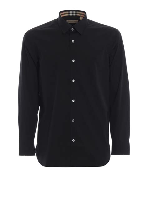 camicia nera burberry uomo prezzo|Camicie Burberry in Nero .